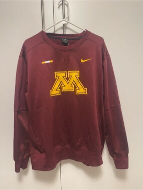 Nike Maroon Crewneck Sweatshirt with Gold Block M